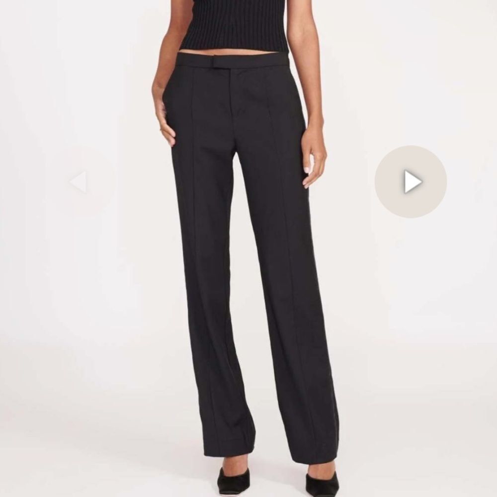 STAUD | NEW Carnaby Black Straight Leg Tuxedo Style Pants Women’s Size 10
